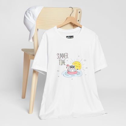 Jingles The Summertime Cat.  Women's Unisex Jersey Short Sleeve Tee