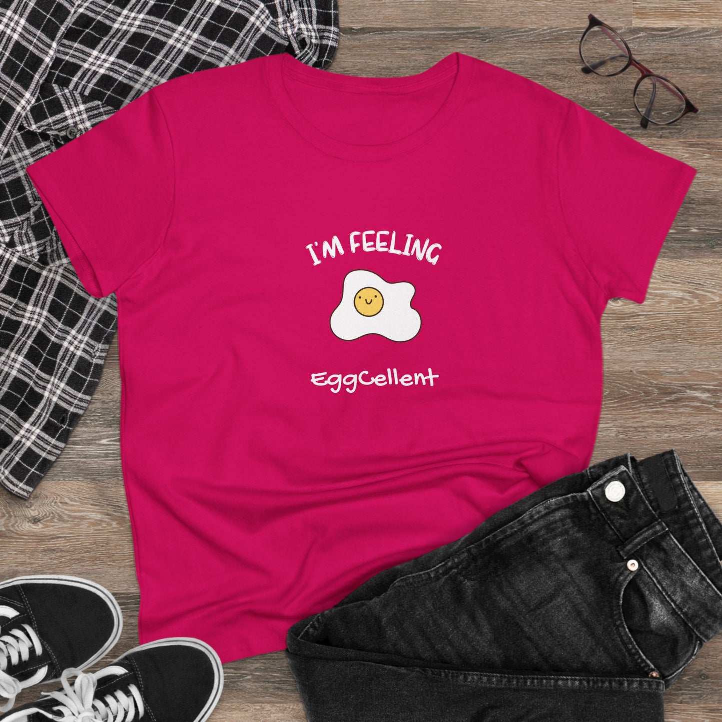 I'm Feeling EggCellent Tee – Women’s Funny Egg Graphic T-Shirt