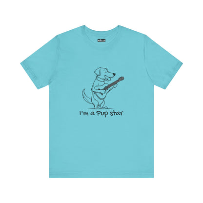 Dog With a Guitar. I'm a Pup Star. Unisex Jersey Short Sleeve Tee