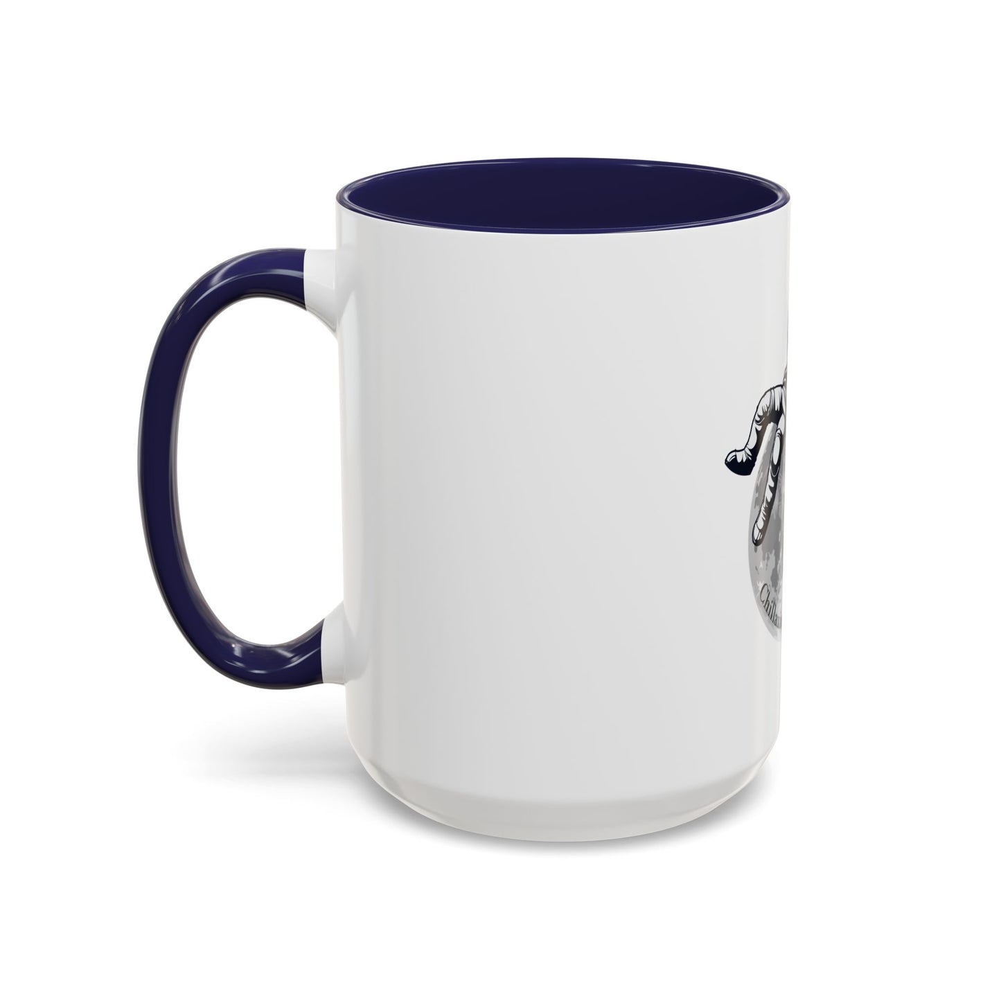 Chillaxing on The Moon. Accent Coffee Mug, 11oz