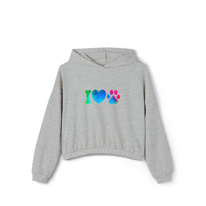 I Heart Paws. Women's Cinched Bottom Hoodie