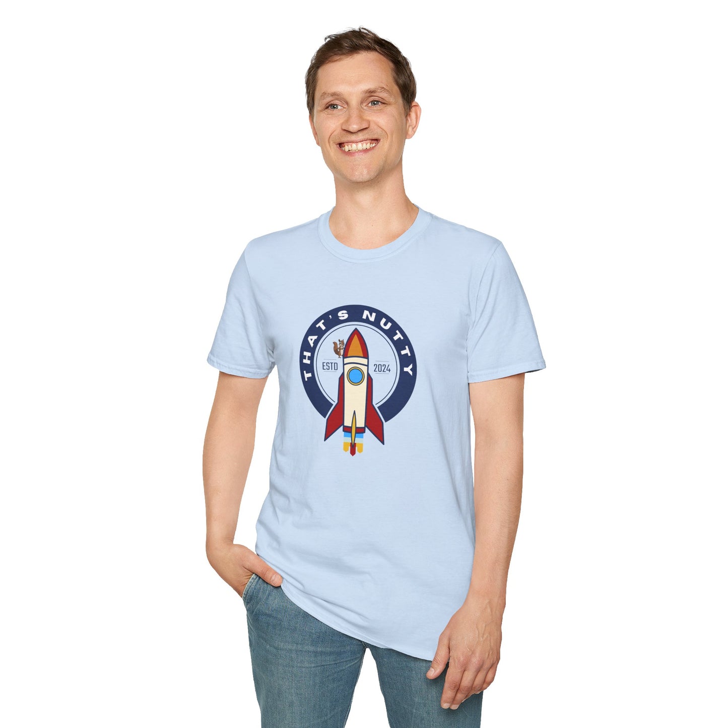 That’s Nutty On A Rocket Ship – Unisex Softstyle Rocket Ship Graphic Tee