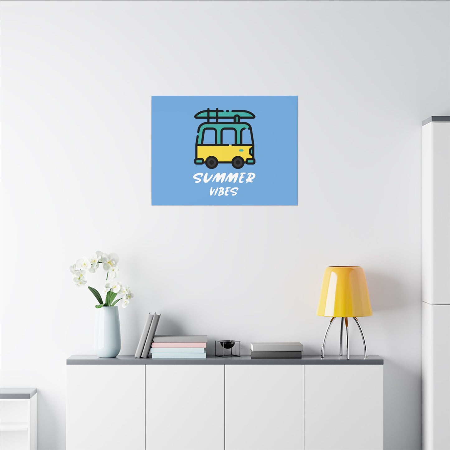 Summer Vibes Canoe on Van. Canvas Gallery Wraps