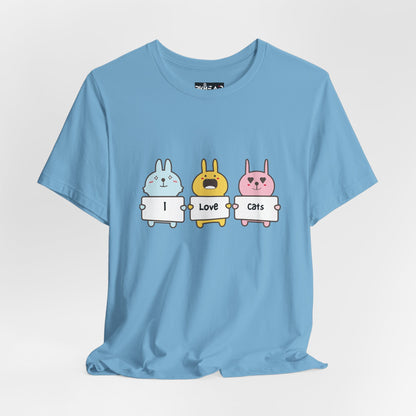 I Love Cats. Women's Unisex Jersey Short Sleeve Tee