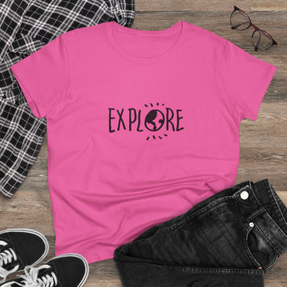Explore. Women's Midweight Cotton Tee