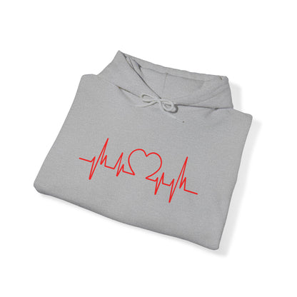 I Love You Heart Beat. Unisex Hooded Sweatshirt.