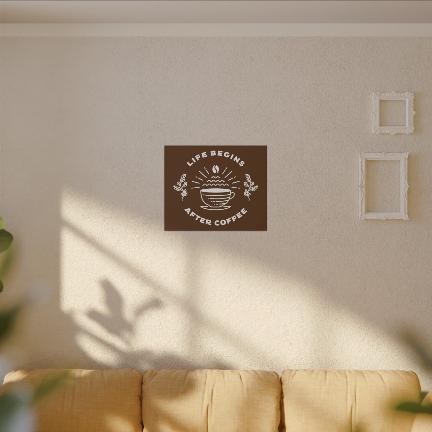 Life Begins After Coffee. Canvas Gallery Wraps