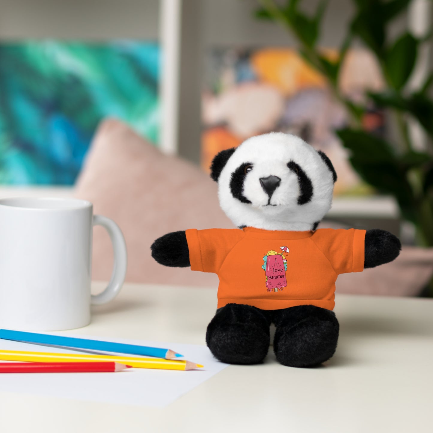 I Love Summer Panda. Stuffed Animals with Tee