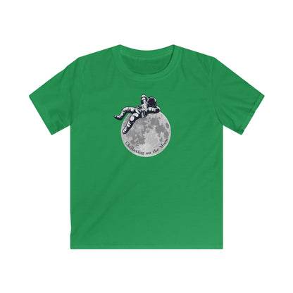 Chillaxing on The Moon.  Kids Softstyle Tee