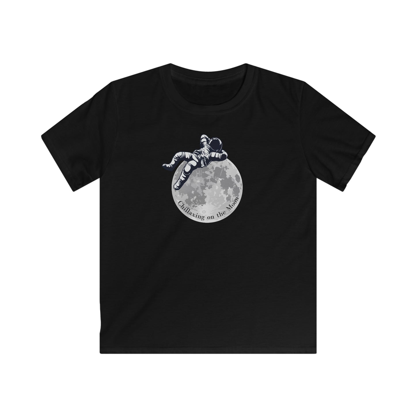 Chillaxing on The Moon.  Kids Softstyle Tee