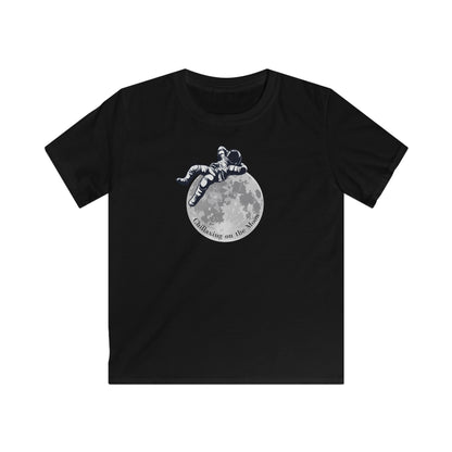 Chillaxing on The Moon.  Kids Softstyle Tee