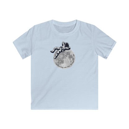 Chillaxing on The Moon.  Kids Softstyle Tee