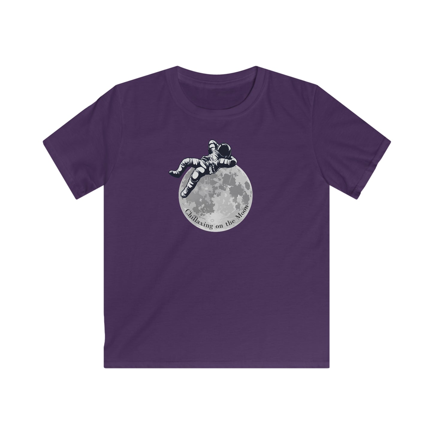 Chillaxing on The Moon.  Kids Softstyle Tee