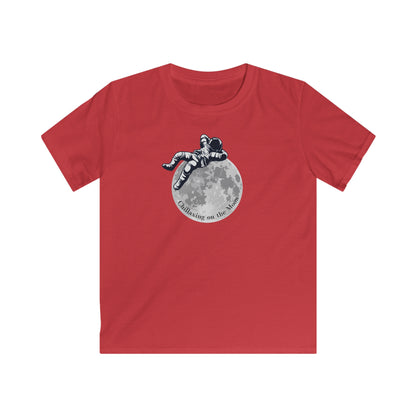 Chillaxing on The Moon.  Kids Softstyle Tee