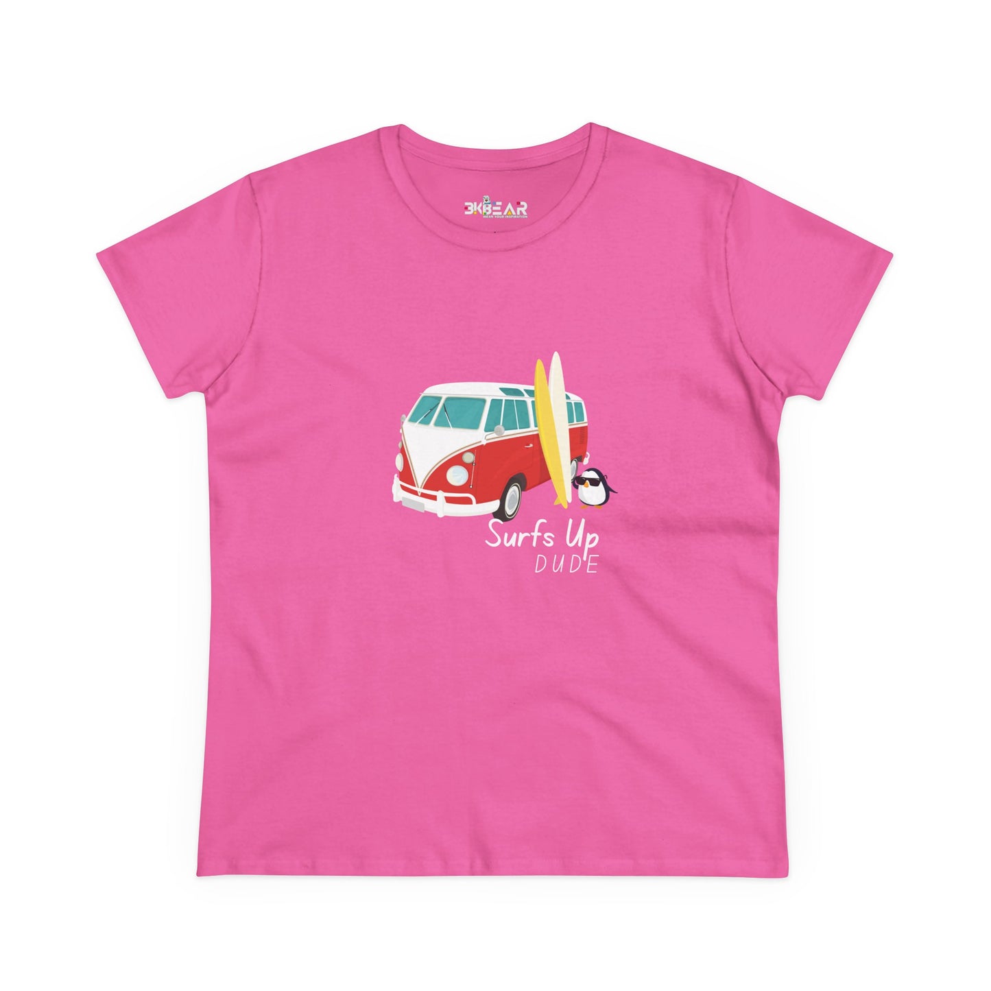 Surfs Up Dude. Women's Midweight Cotton Tee