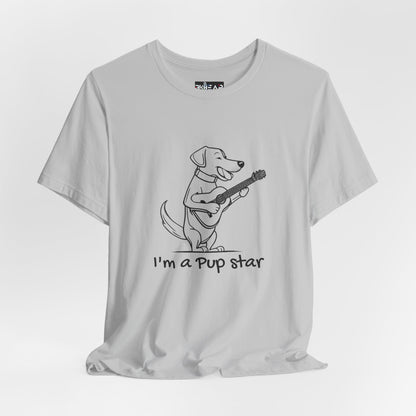 Dog With a Guitar. I'm a Pup Star. Unisex Jersey Short Sleeve Tee