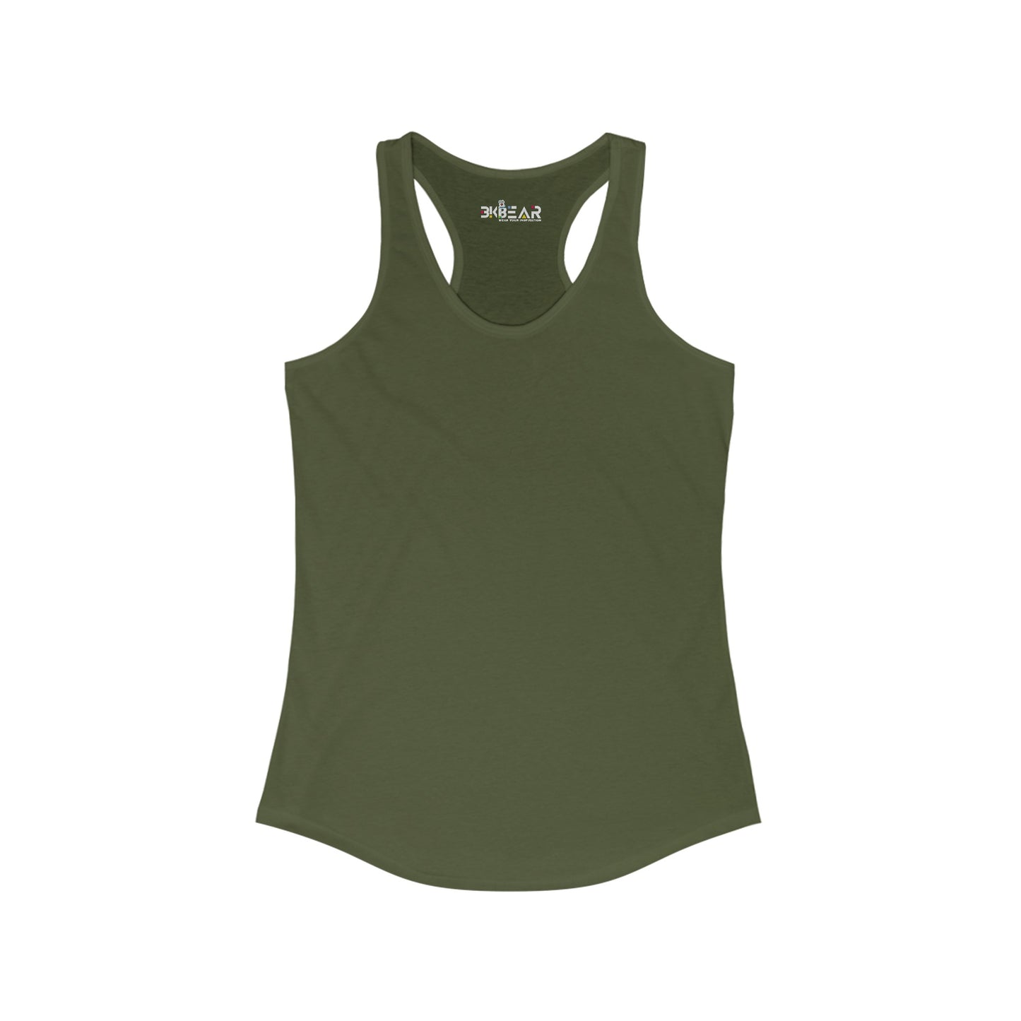 Solid Tahiti Blue. Women's Ideal Racerback Tank