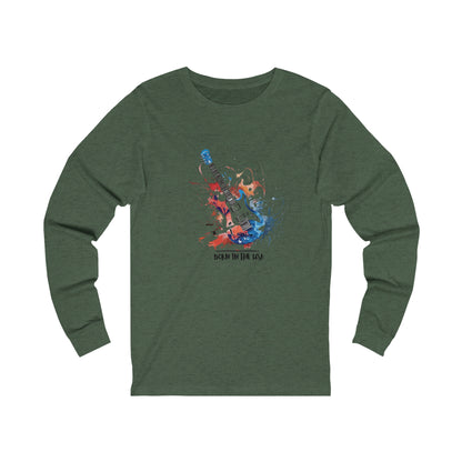 Born in The USA. Green Unisex Jersey Long Sleeve Tee