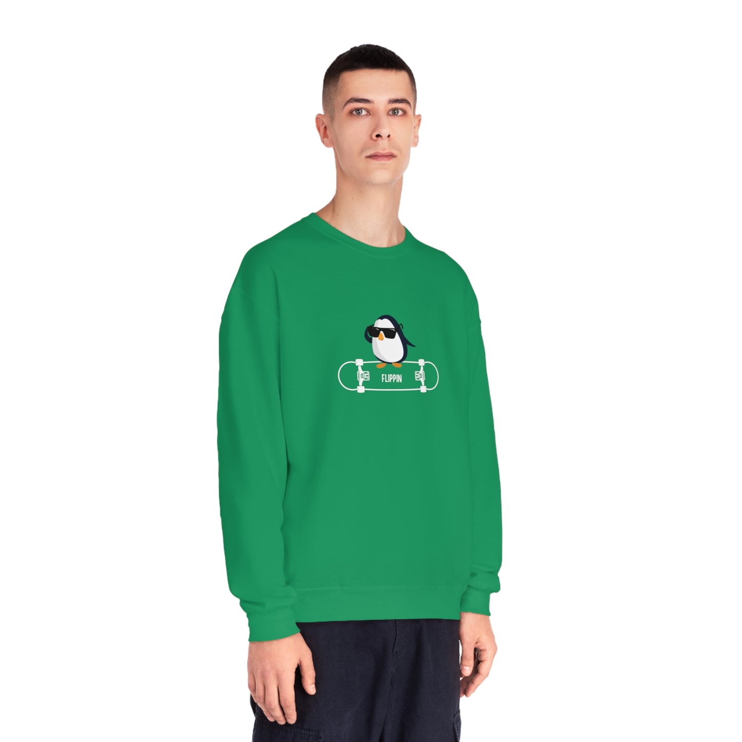 Adélie The Flippin Penguin. Unisex NuBlend® Crewneck Sweatshirt