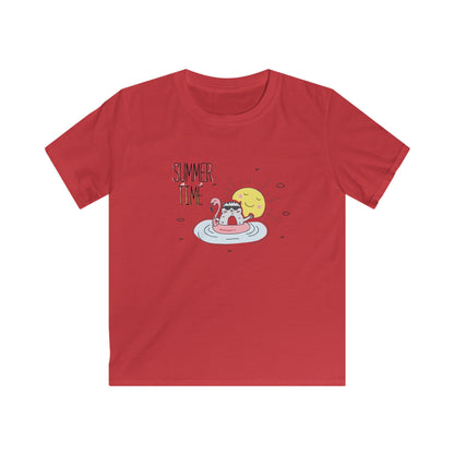Jingles The Summertime Cat. Kids Softstyle Tee