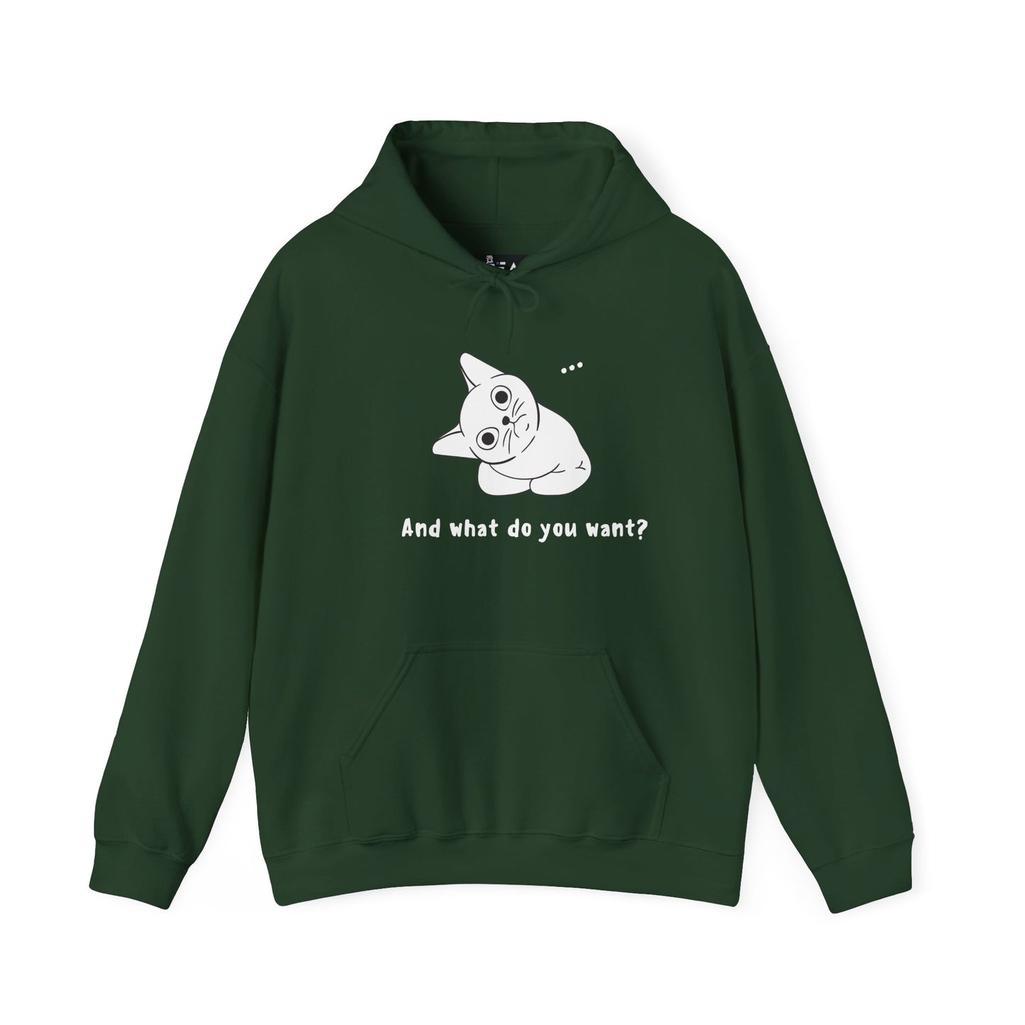 Vexing Cat Wondering What You Want.  Unisex Hooded Sweatshirt.