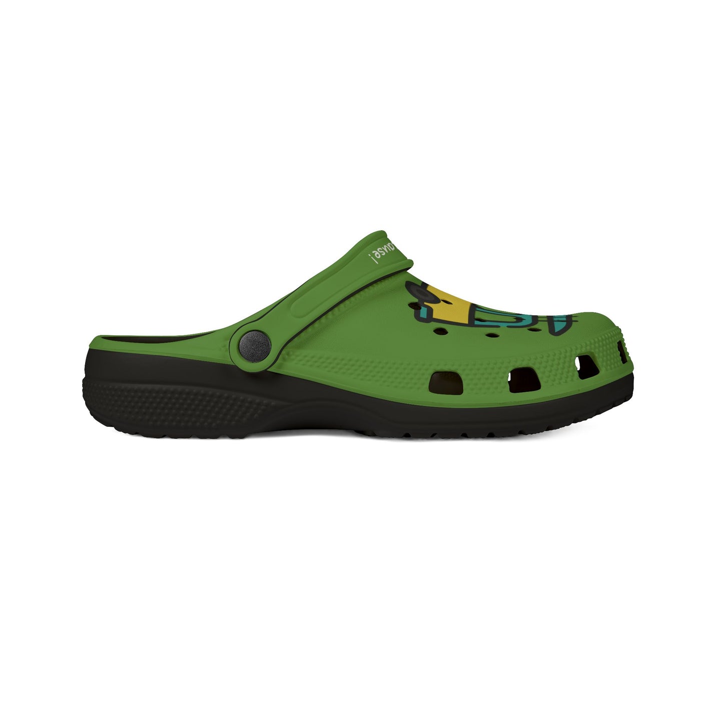 Summer Vibing Van Lite Green Rubber Clogs For Men