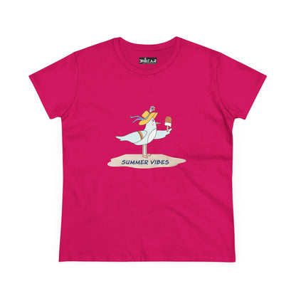 Regal Seagull Summer Vibes. Women's Midweight Cotton Tee