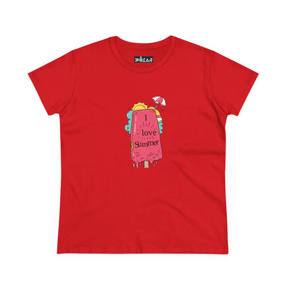 I Love Summer. Women's Midweight Cotton Tee