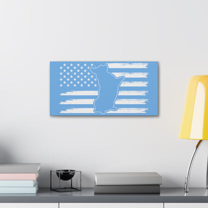 Charlie The American Flag Dog. Canvas Gallery Wraps