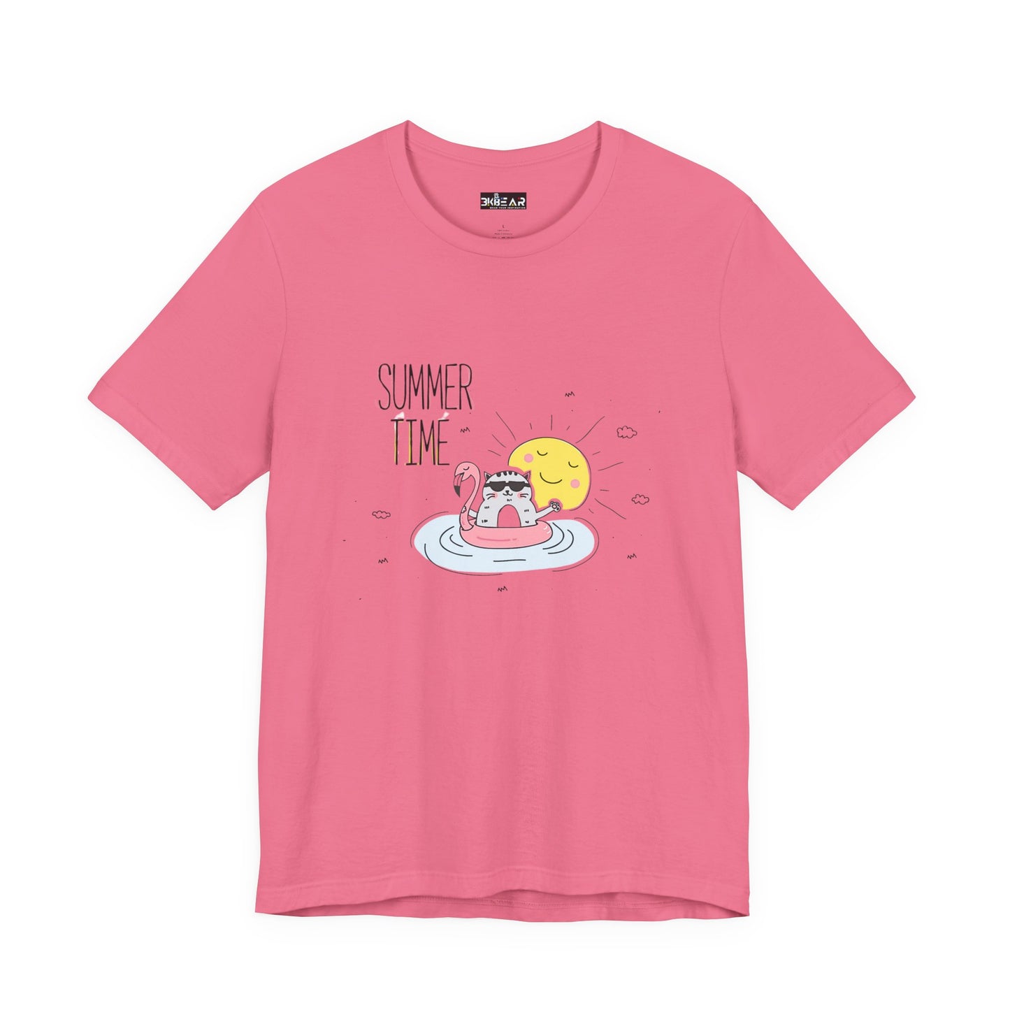Jingles The Summertime Cat.  Women's Unisex Jersey Short Sleeve Tee