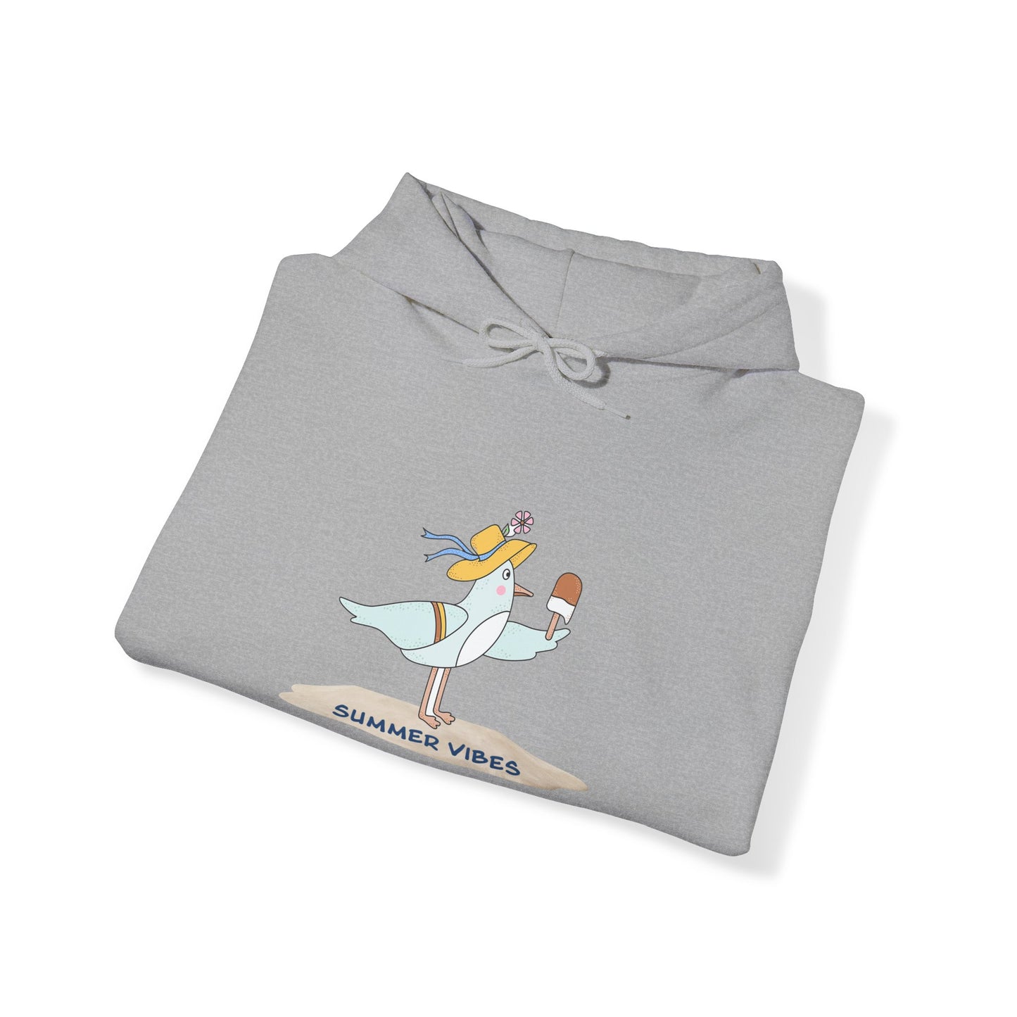 Regal Seagull Summer Vibes. Unisex Hooded Sweatshirt.
