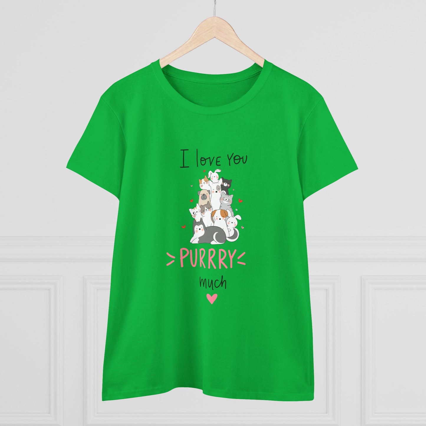 Adorable Animals that Love You Purry Much. Women's Midweight Cotton Tee