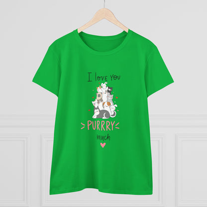 Adorable Animals that Love You Purry Much. Women's Midweight Cotton Tee