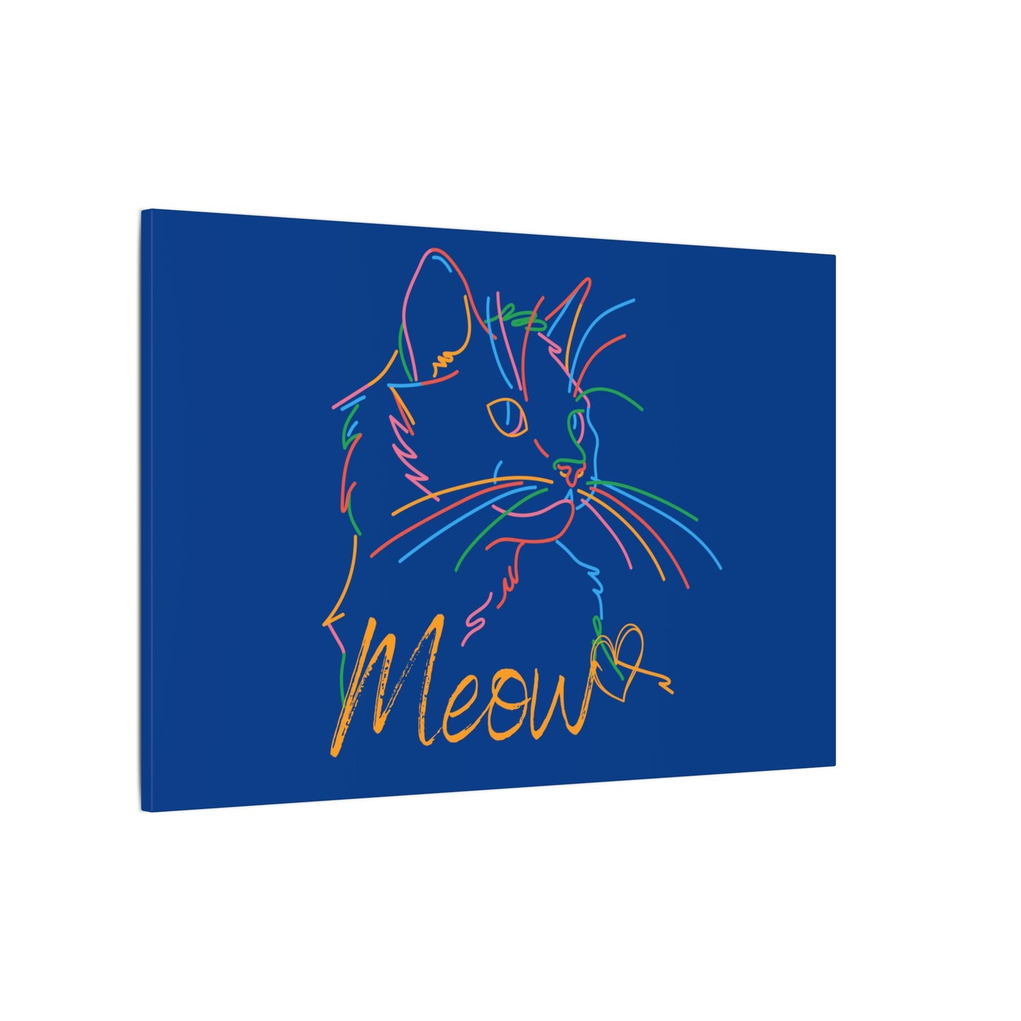 Meow. Cat with Purrty Color Outlines. Canvas Gallery Wraps