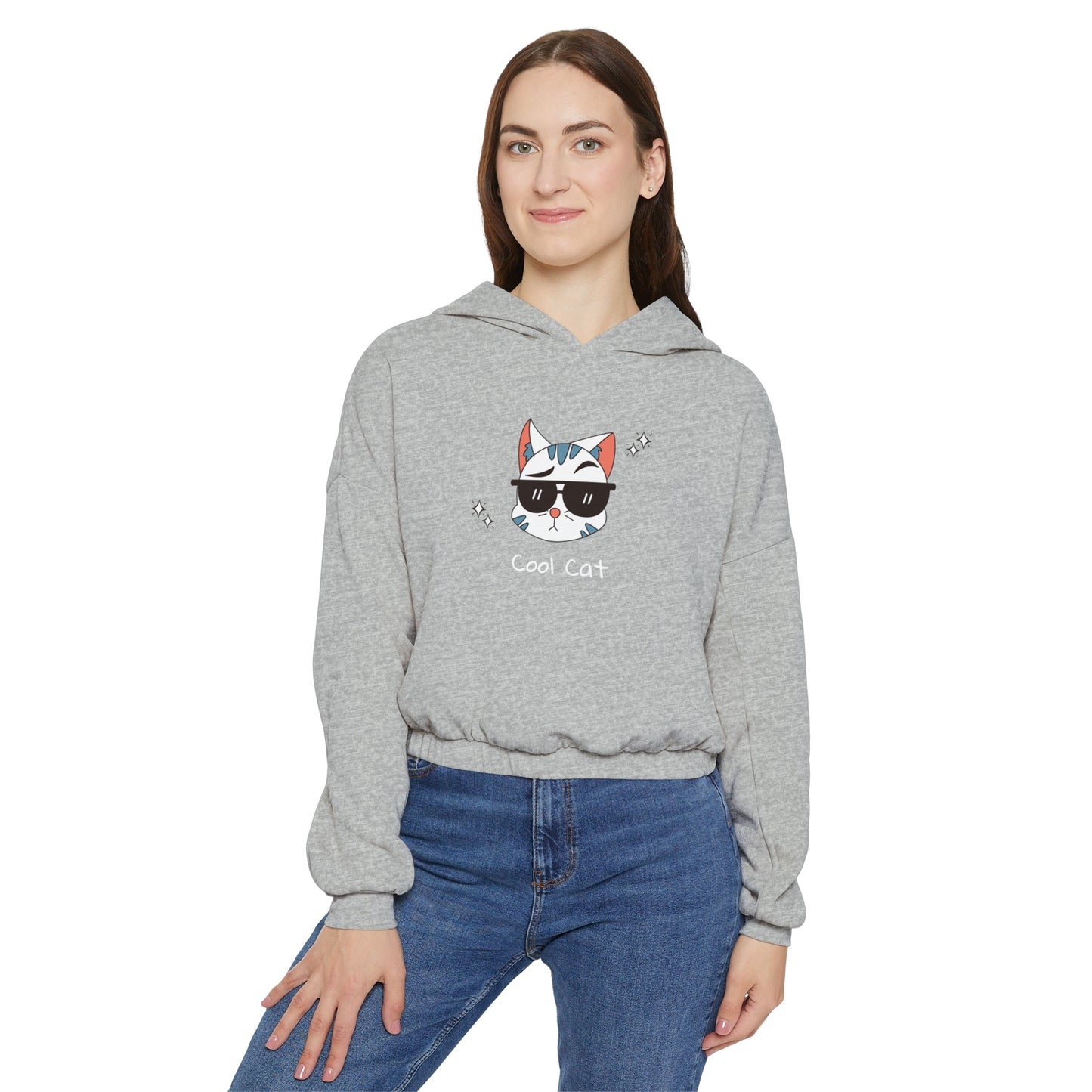 Coco The Coolest Cat I Know.  Women's Cinched Bottom Hoodie