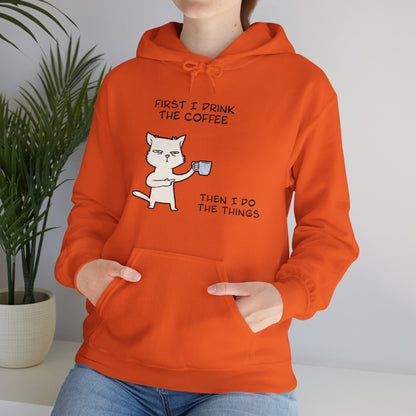 Oliver The Cat Drinking Coffee To Kick Start The Day Hoodie