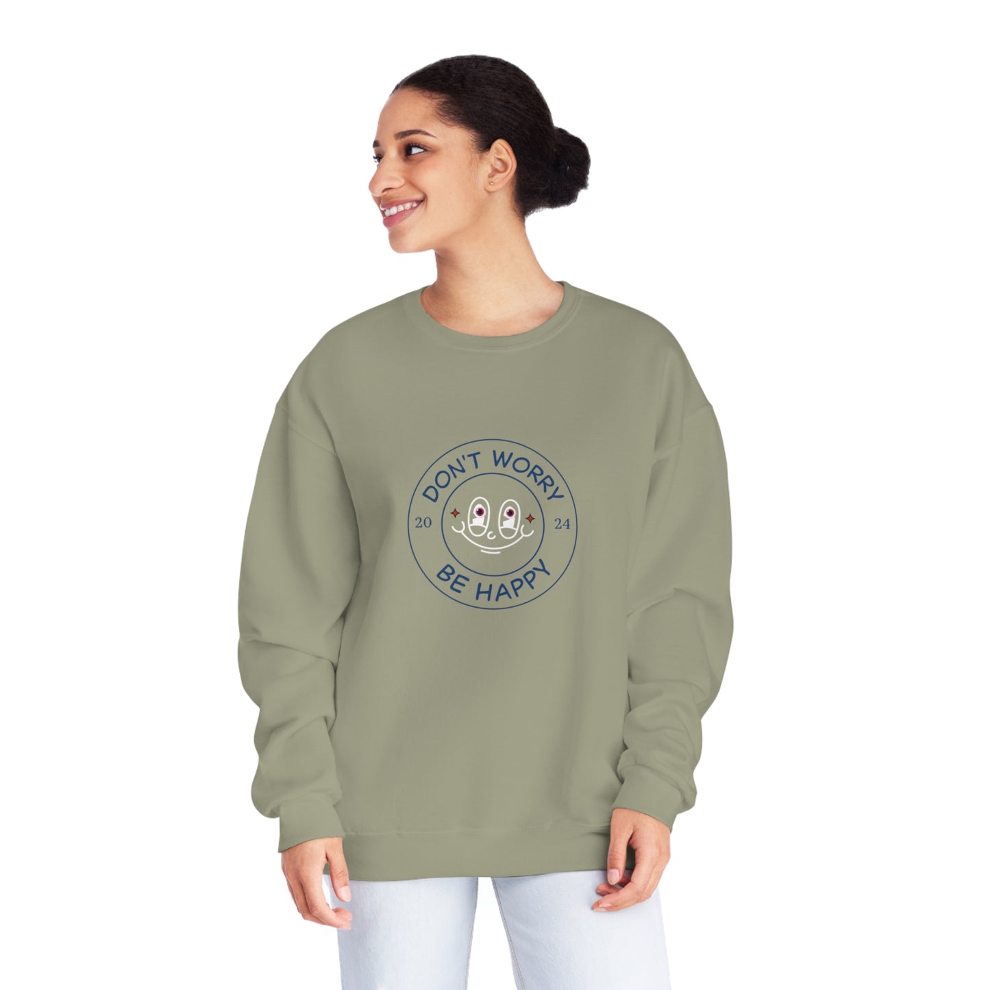 Don't Worry. Be Happy.  Unisex NuBlend® Crewneck Sweatshirt