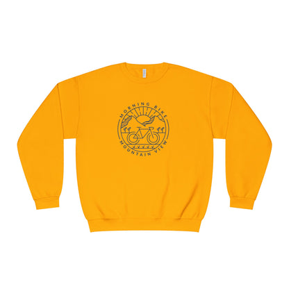 Morning Bike, Mountain View. Unisex NuBlend® Crewneck Sweatshirt