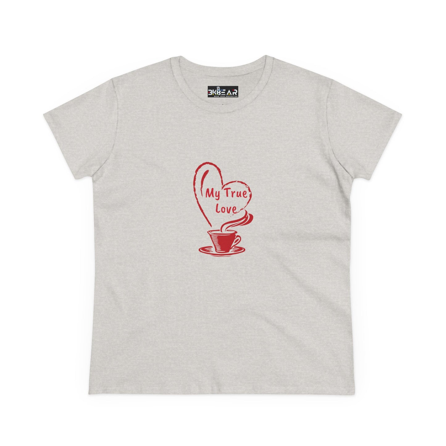 I Heart Coffee. Red. Women's Midweight Cotton Tee