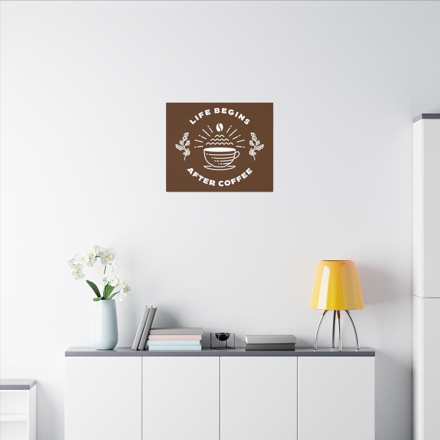 Life Begins After Coffee. Canvas Gallery Wraps