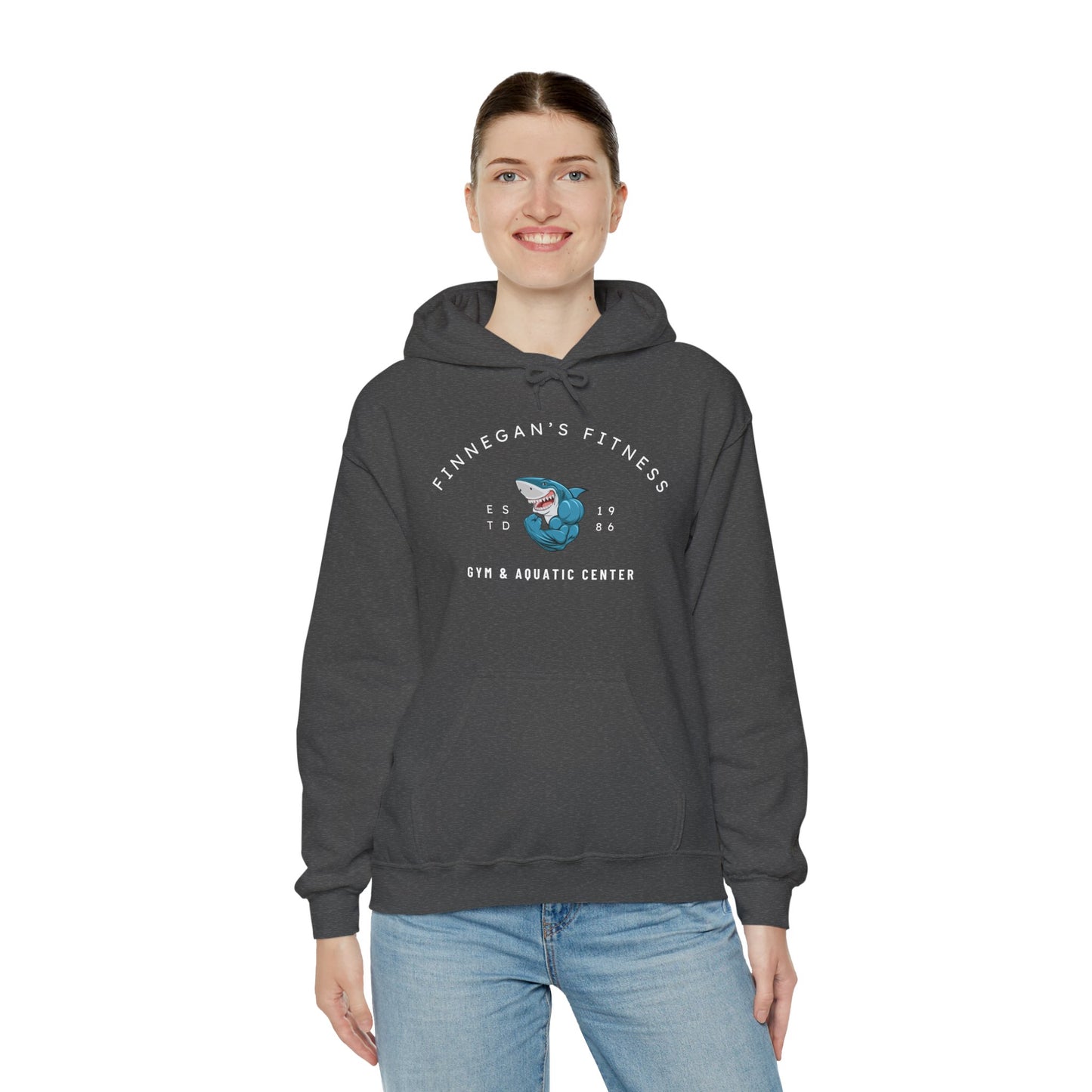 Shark Gym Hoodie – Finnegan’s Fitness & Aquatic Center Sweatshirt
