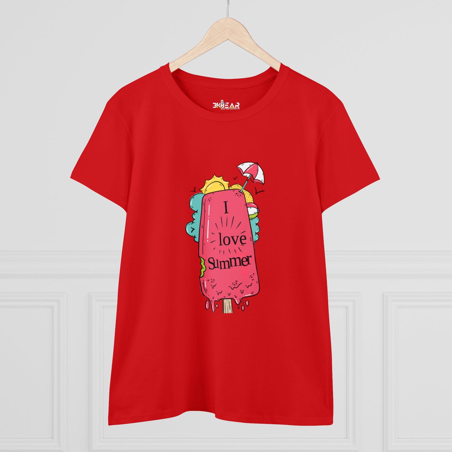 I Love Summer. Women's Midweight Cotton Tee