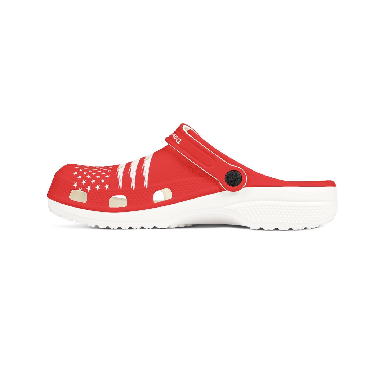 American Flag Dog Rubber Clogs For Men-Red