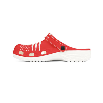 American Flag Dog Rubber Clogs For Men-Red
