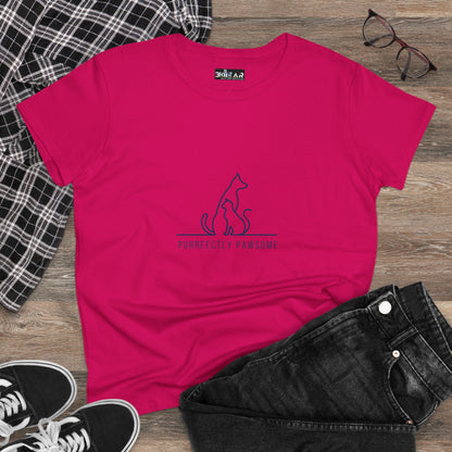 Purrfectly Pawsome – Dog And Cat Lover T-Shirt For Women