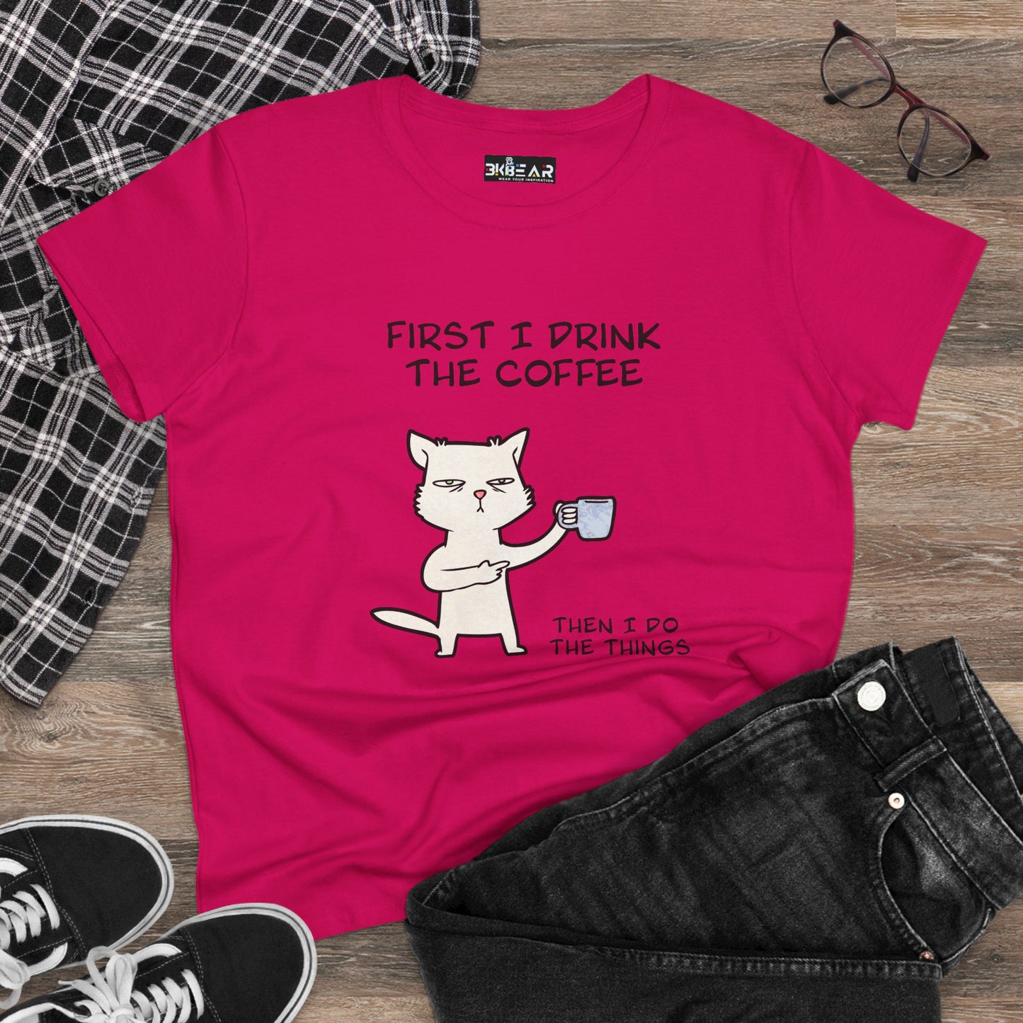 Cat Coffee Shirt For Women – But First, Coffee Vibes Tee