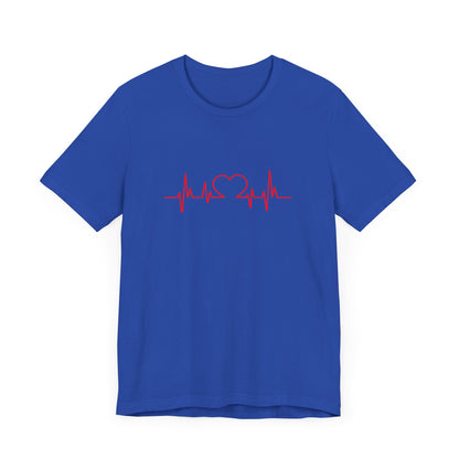 I Love You Heart Beat. Unisex Jersey Short Sleeve Tee