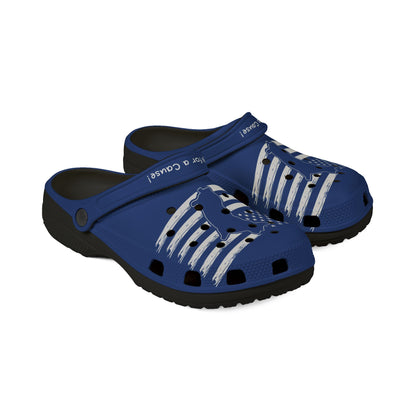 American Flag Dog Rubber Clogs For Men- Navy