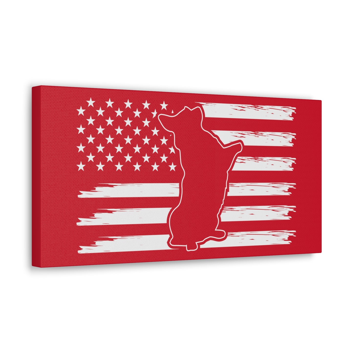 Charlie The American Flag Dog. Canvas Gallery Wraps