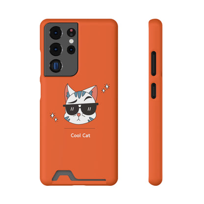 Cool Cat. Phone Case With Card Holder